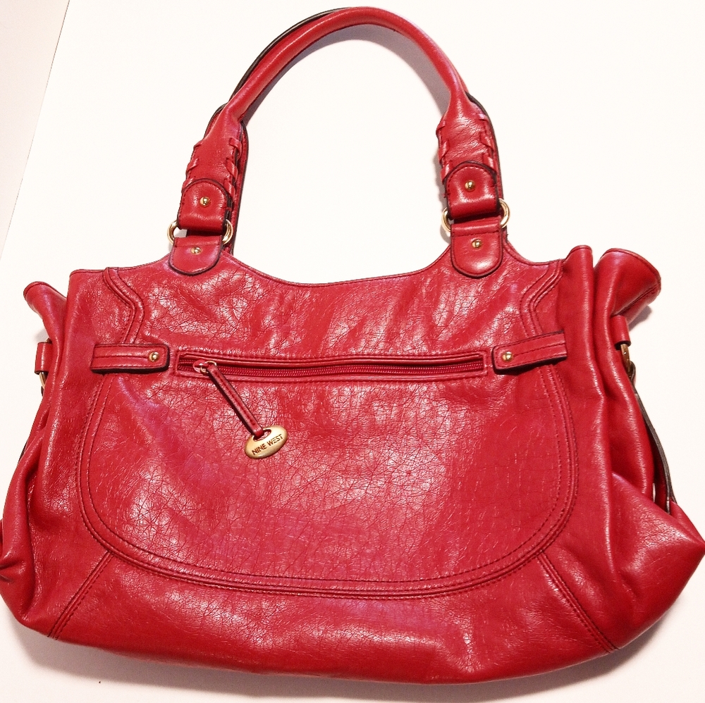 Nine West Red Faux Leather Purse/ Satchel